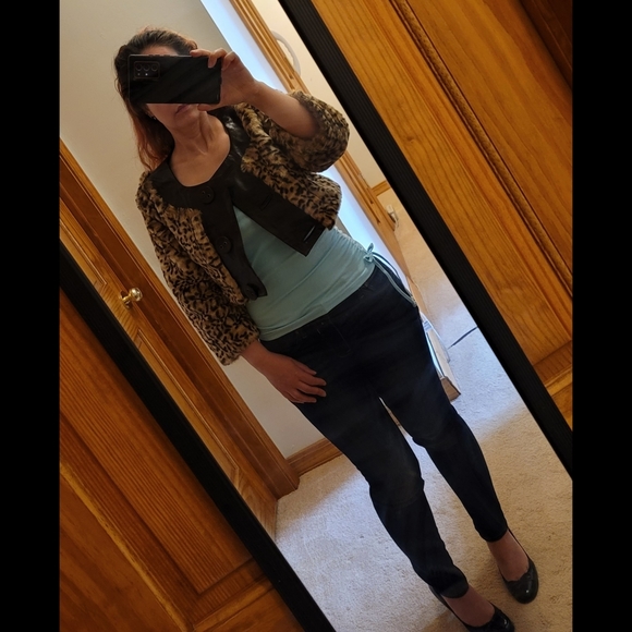Wet Seal Bolero Jacket Shrug Cheetah Leopard Fake Fur Y2K 90's - Picture 3 of 15
